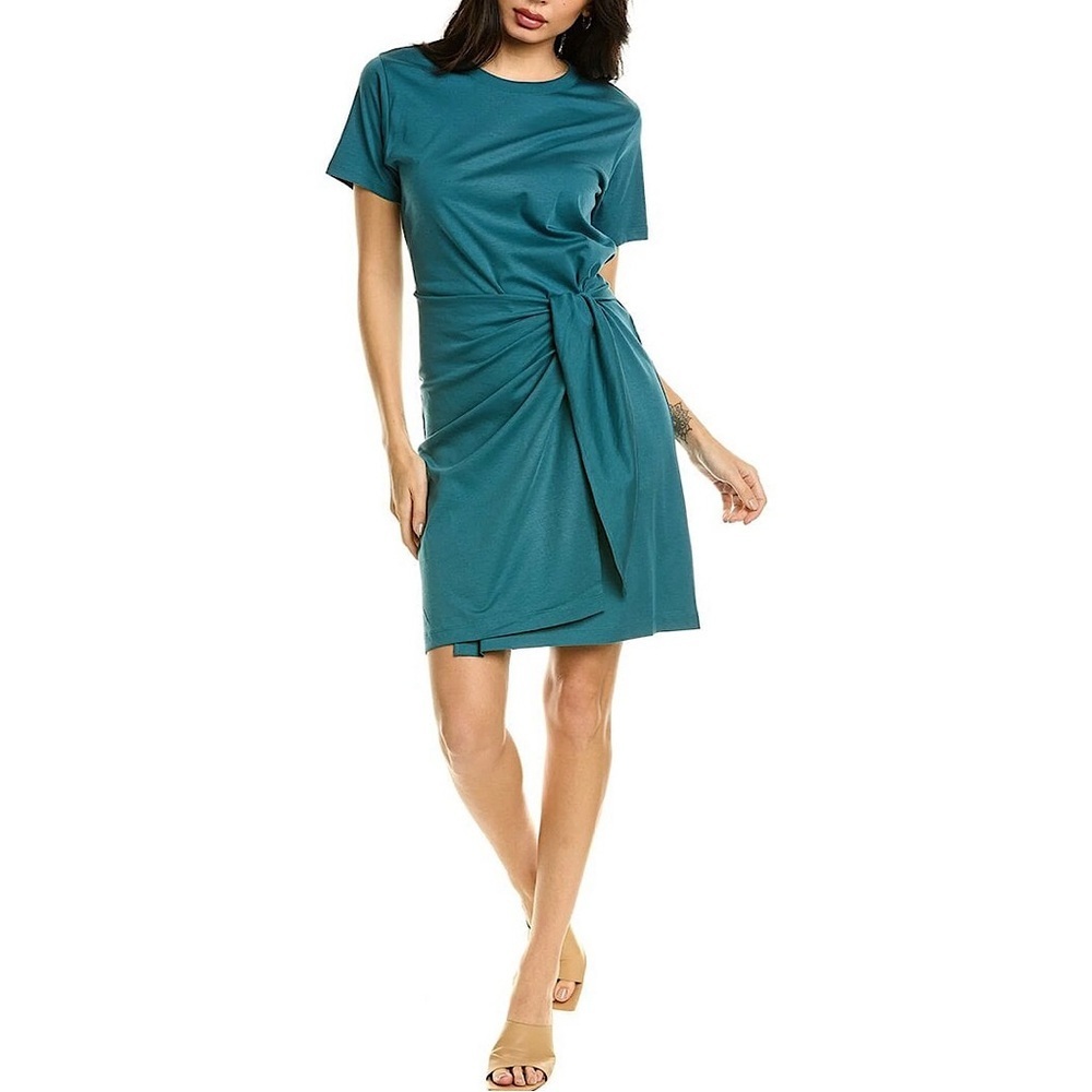 VINCE Twisted Waist Dress In Blue Waltz
